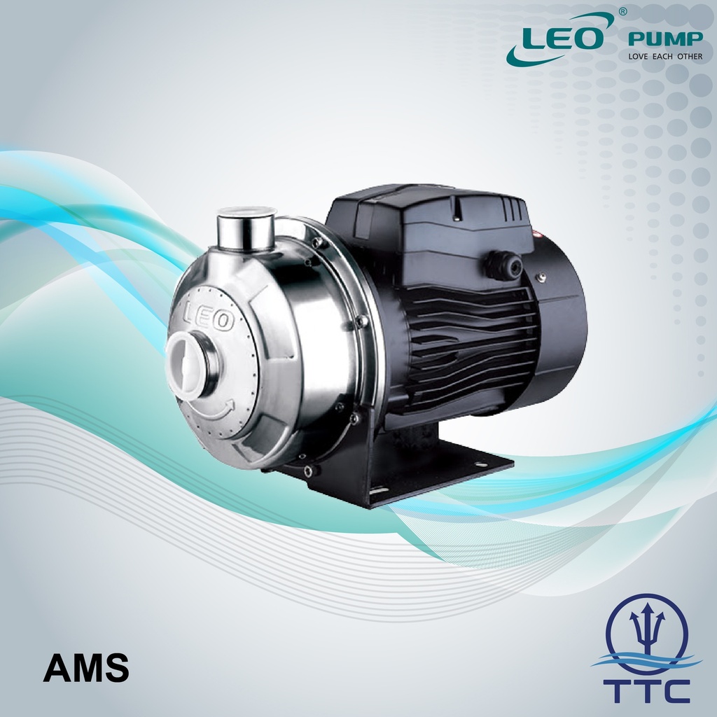 Stainless Steel Centrifugal Pump: Model AMSm-70/0.55 x 0.55kW/0.75HP x 1 Phase x Clean Water